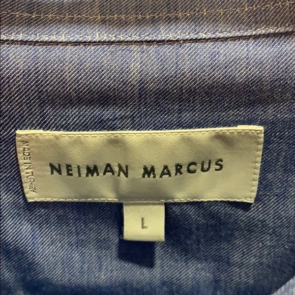 Neiman Marcus Blue Dress Shirt (Large) - Picture 2 of 6